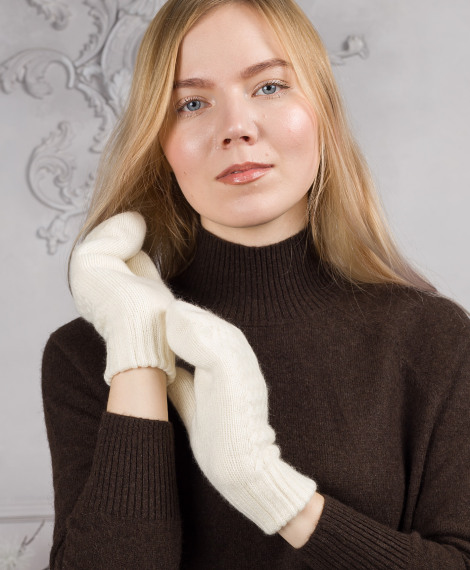 Варежки ЖЕНСКИЕ двойные из кашемира
